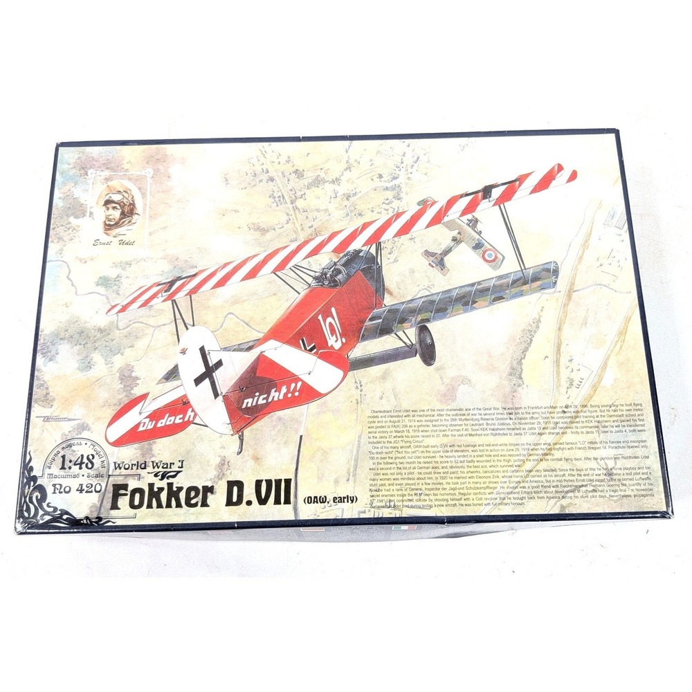 Roden 420 1/48 Fokker D.VII OAW Early WWI Fighter Model Kit Ernst Udet Markings